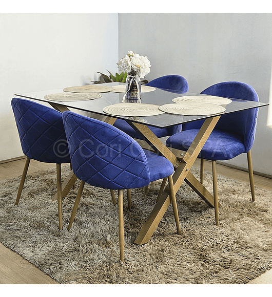 Comedor Medlock 130 x 80cm + 4 Sillas Bread Wood 