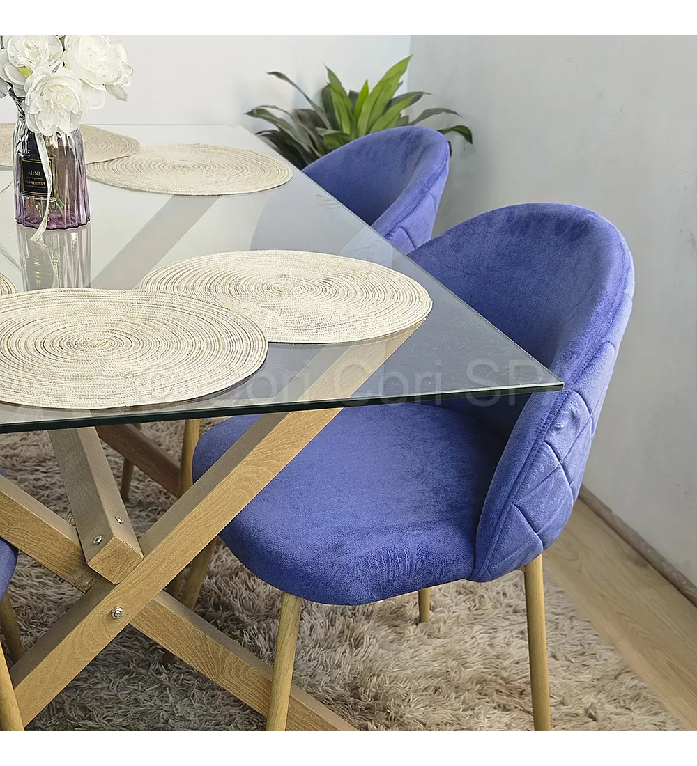 Comedor Medlock 130 x 80cm + 4 Sillas Bread Wood 