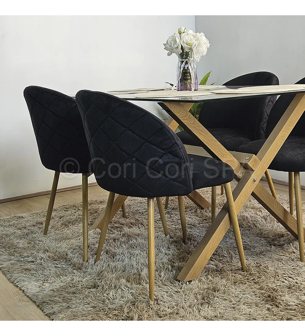 Comedor Medlock 130 x 80cm + 4 Sillas Bread Wood 