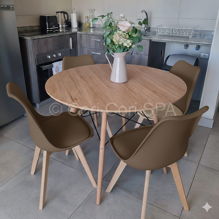 Comedor Mesa Wood 120cm + 4 Sillas Tulip   5