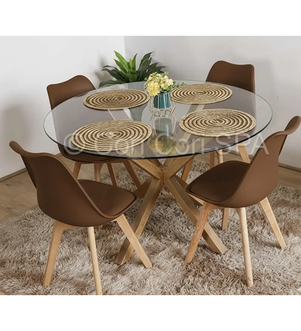 Comedor Warwick 100 cms + 4 Sillas Tulip