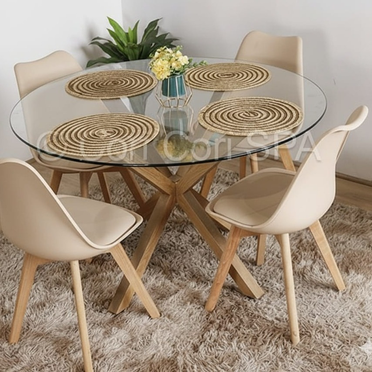 Comedor Warwick 100 cms + 4 Sillas Tulip 16