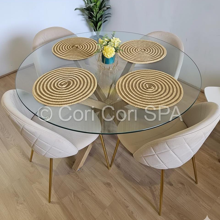 Comedor Warwick 100cm + 4 Sillas Bread Gold  12