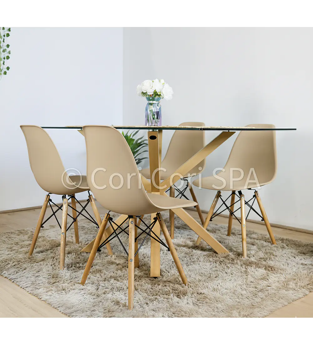 Comedor Madrid 160x90 cm + 4 Sillas Eames
