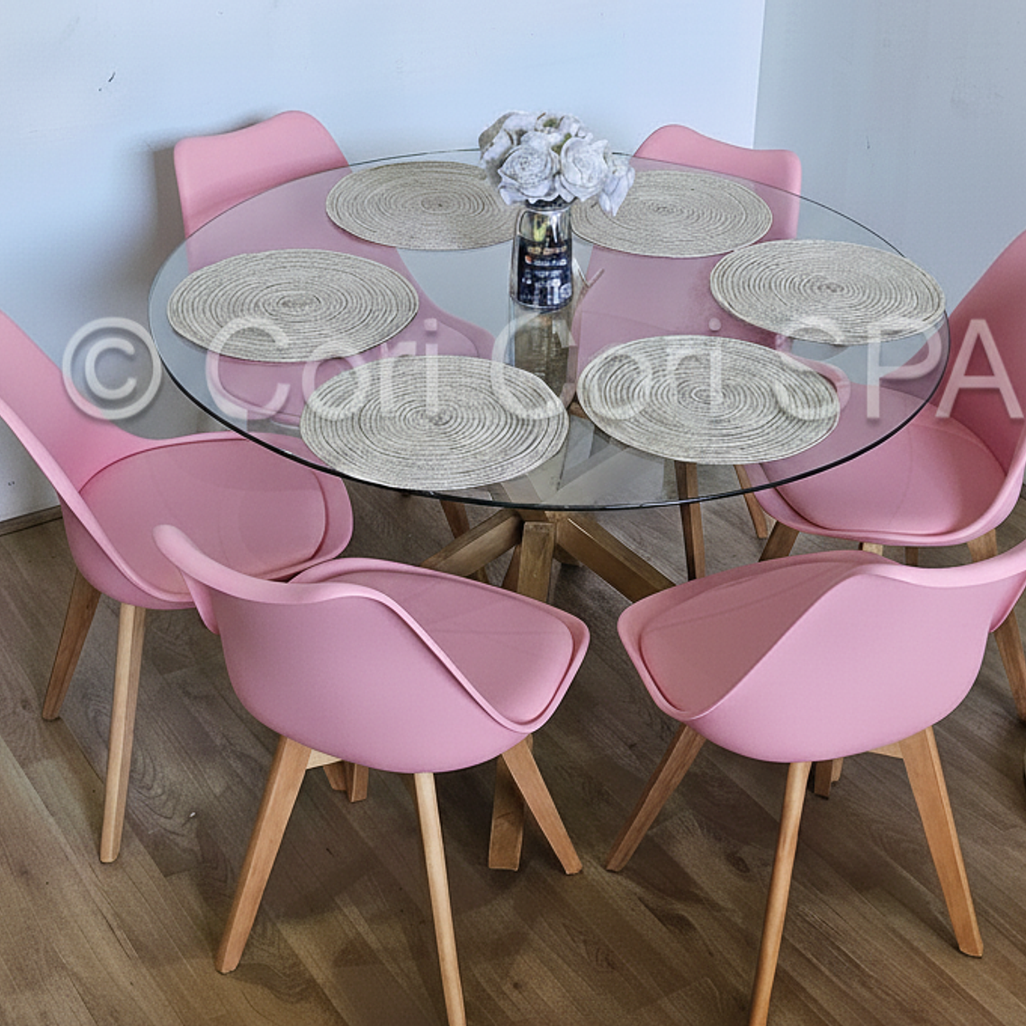 Comedor Warwick 120cm + 6 Sillas Tulip 29