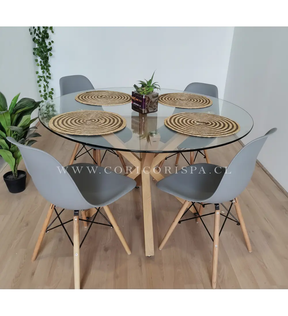 Comedor Warwick 120cms + 4 Sillas Eames 