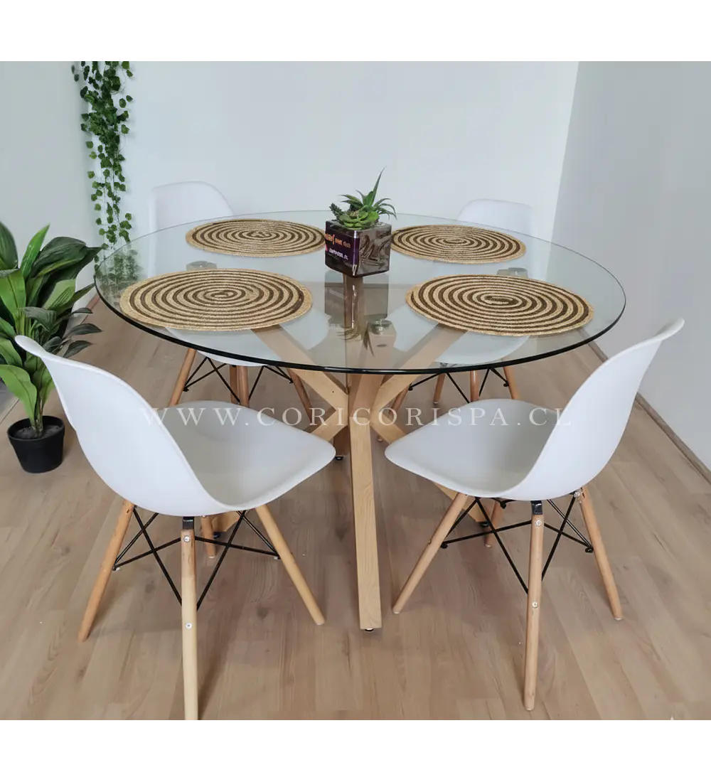 Comedor Warwick 120cms + 4 Sillas Eames 