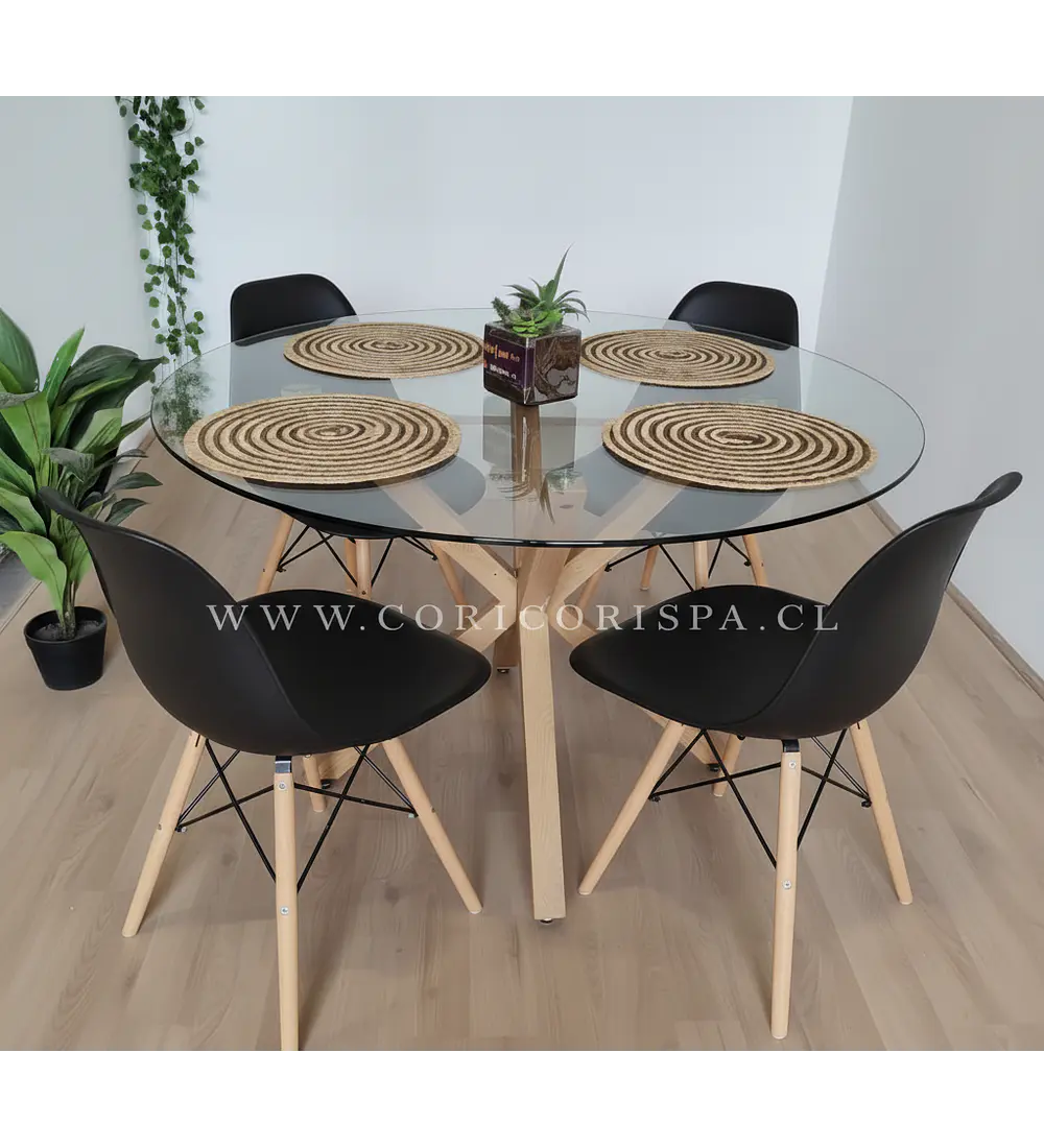 Comedor Warwick 120cms + 4 Sillas Eames 