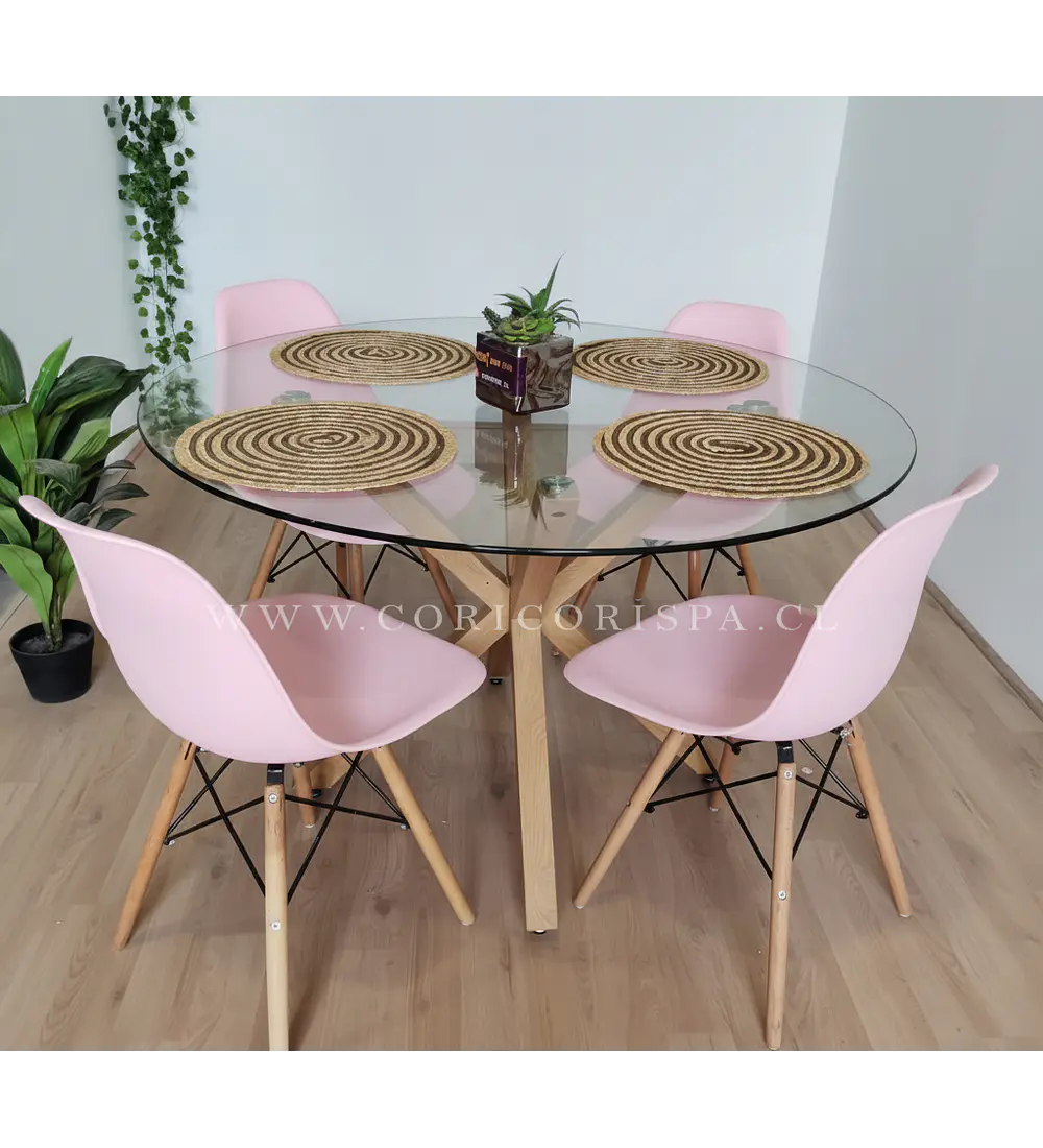 Comedor Warwick 120cms + 4 Sillas Eames 