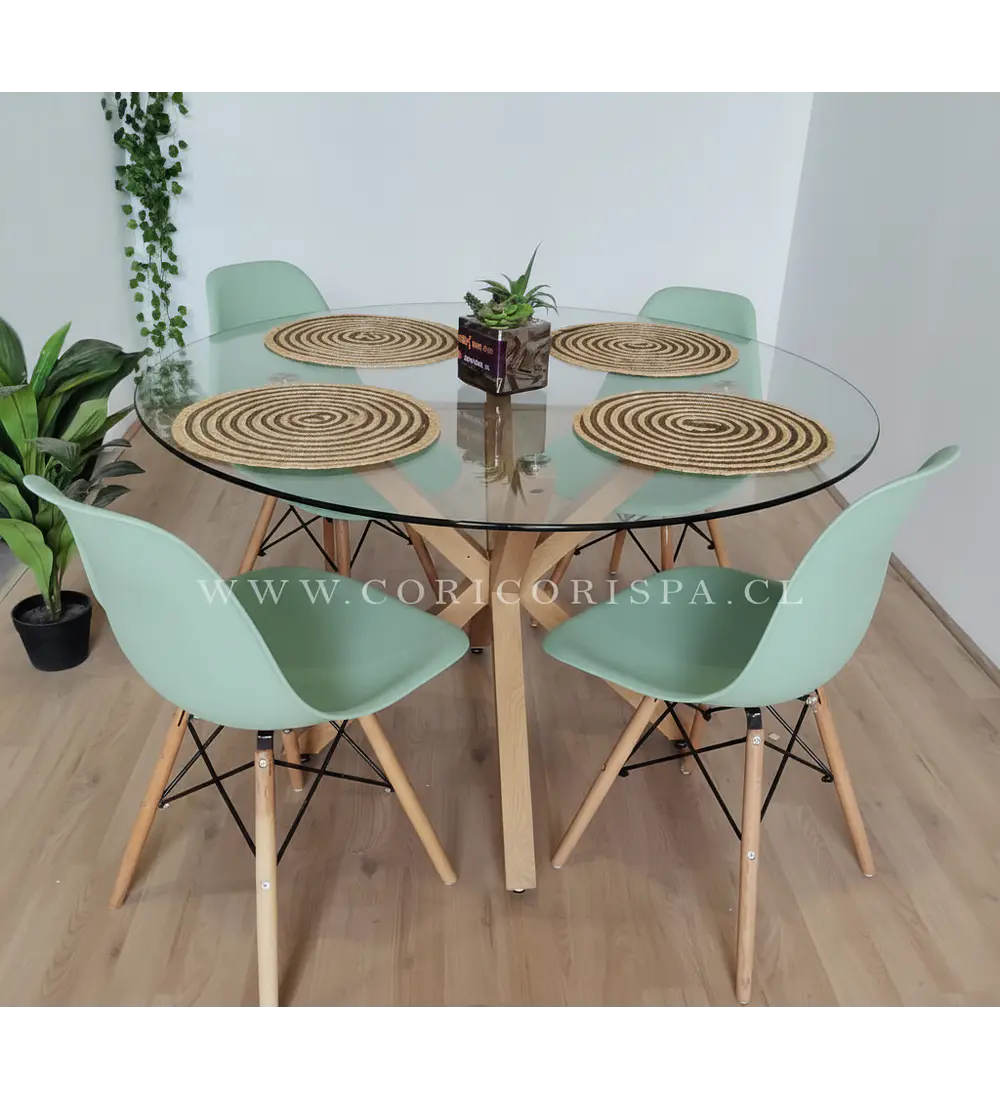 Comedor Warwick 120cms + 4 Sillas Eames 