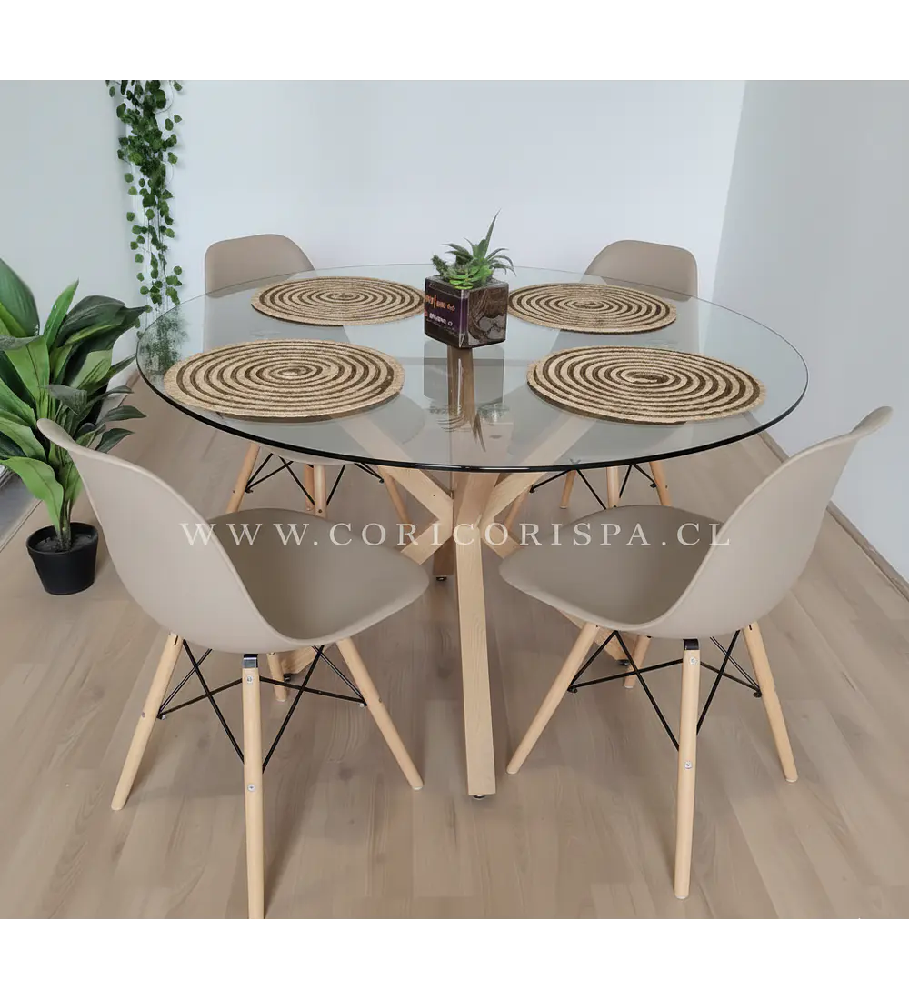 Comedor Warwick 100cms  + 4 Sillas Eames 
