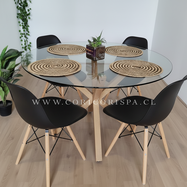 Comedor Warwick 100cm  + 4 Sillas Eames  7