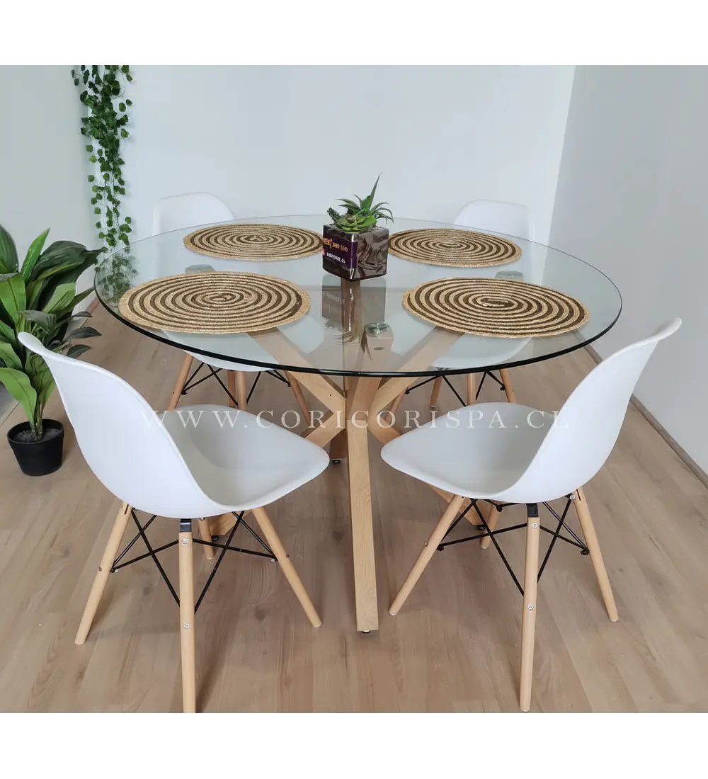 Comedor Warwick 100cms  + 4 Sillas Eames 