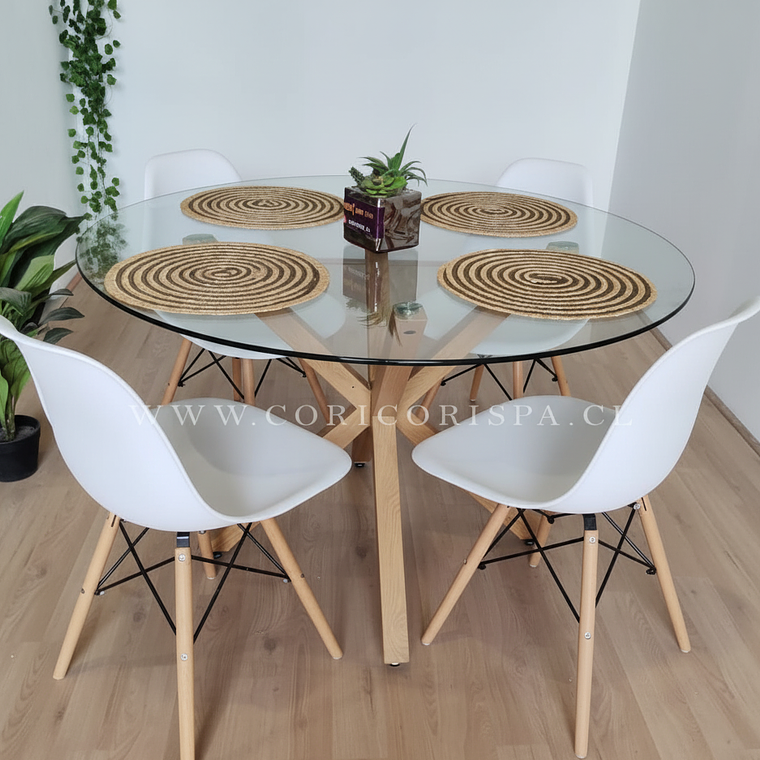 Comedor Warwick 100cm  + 4 Sillas Eames  6