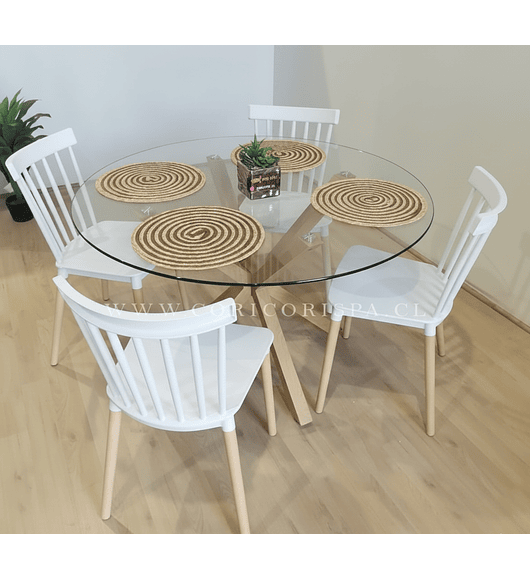 Comedor Warwick 120cms + 4 Sillas Windsor