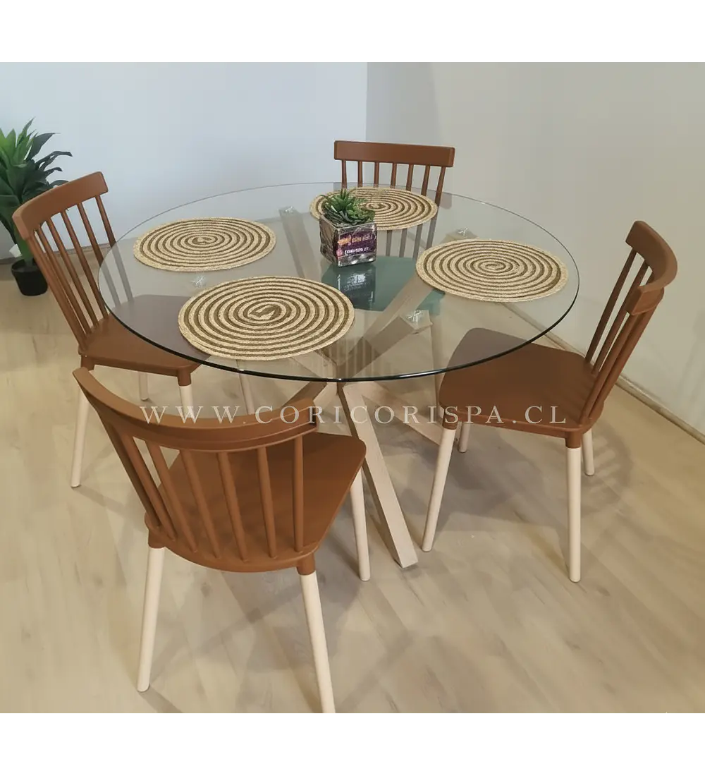 Comedor Warwick 120cms + 4 Sillas Windsor