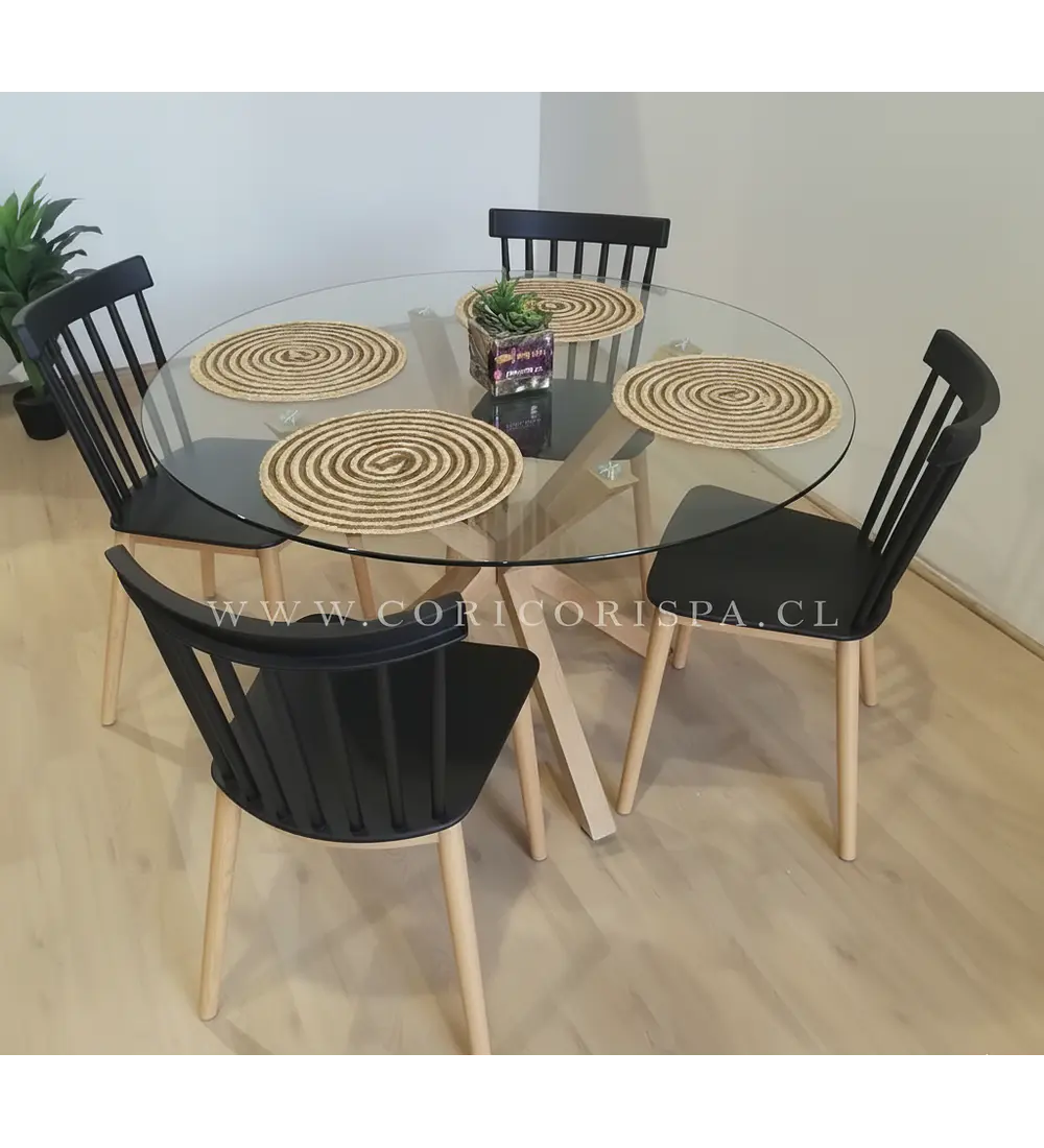 Comedor Warwick 120cms + 4 Sillas Windsor