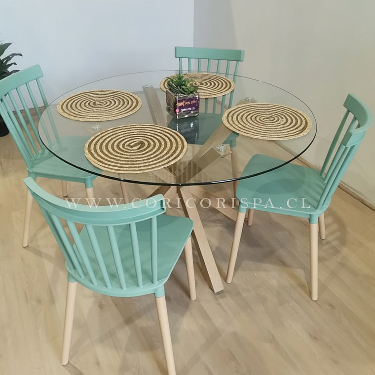 Comedor Warwick 120cms + 4 Sillas Windsor 9