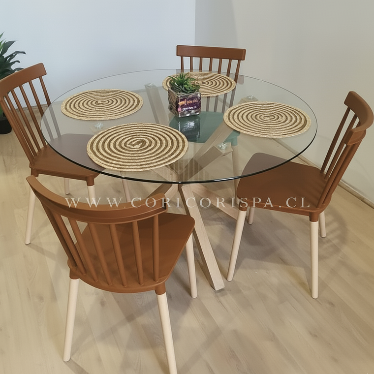 Comedor Warwick 100cm + 4 Sillas Windsor  7