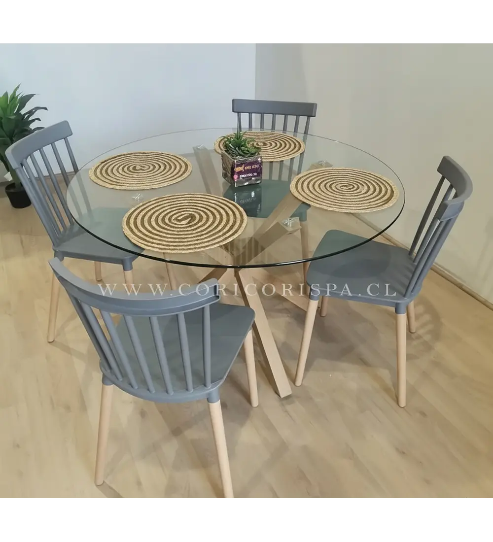 Comedor Warwick 100cm + 4 Sillas Windsor 
