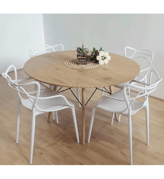 Comedor Mesa Wood 120cms + 4 Sillas Master 