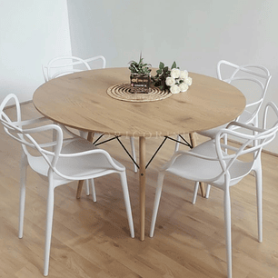 Comedor Mesa Wood 120cms + 4 Sillas Master 