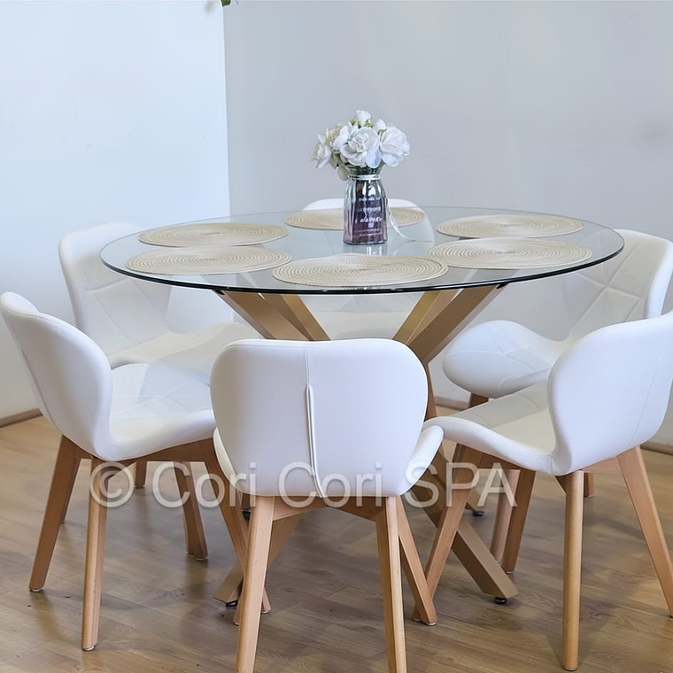 Comedor Mesa Warwick 120cms + 6 Sillas Mariposa Wood  6