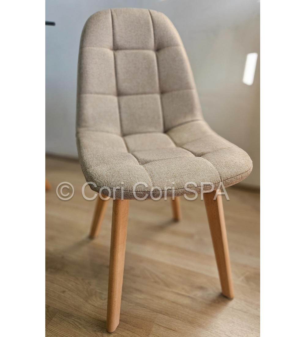 Comedor Medlock 130 x 80cm + 6  Sillas Capitonne Lino