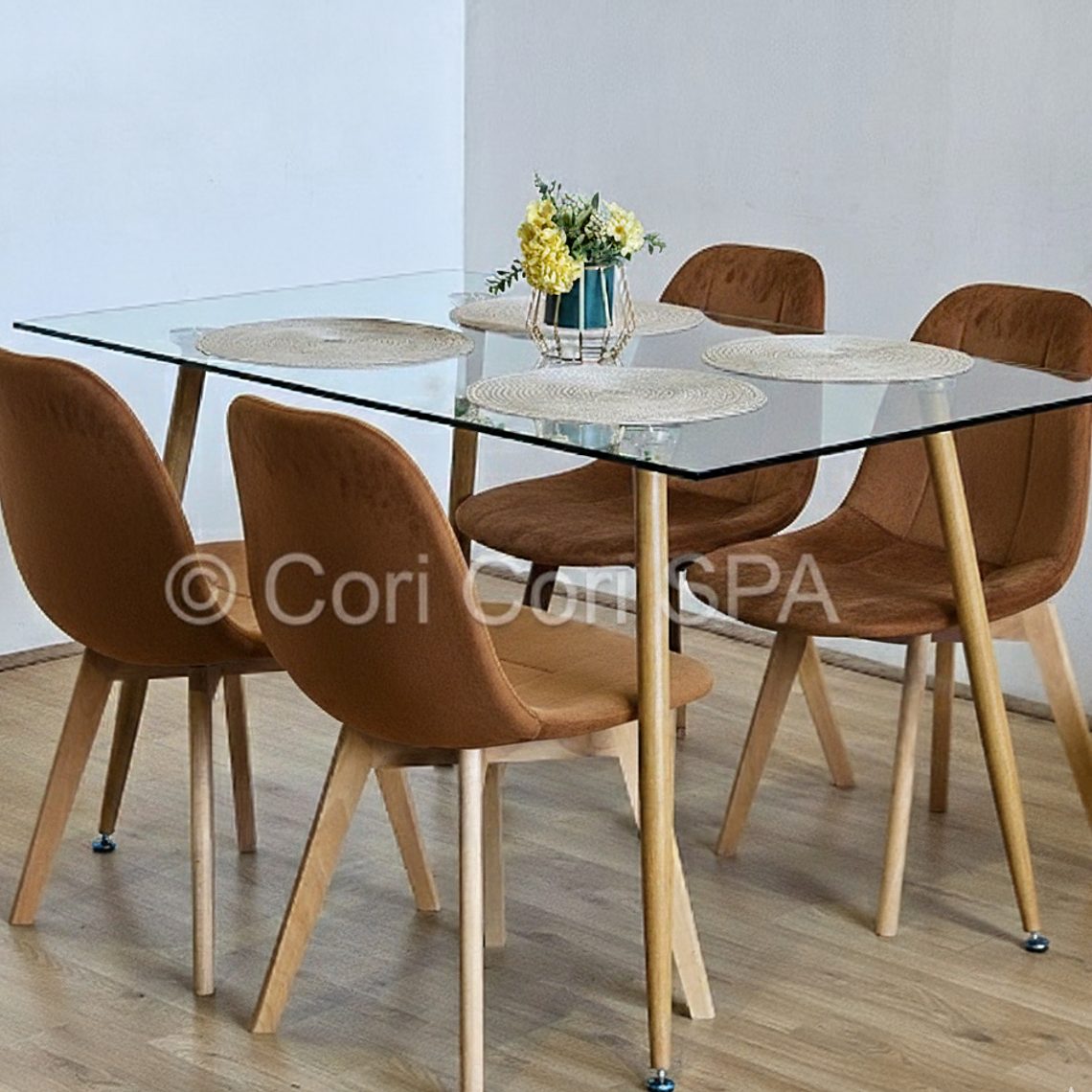 Comedor Rubi 120x80cms + 4 Sillas Capitonne Velvet  15