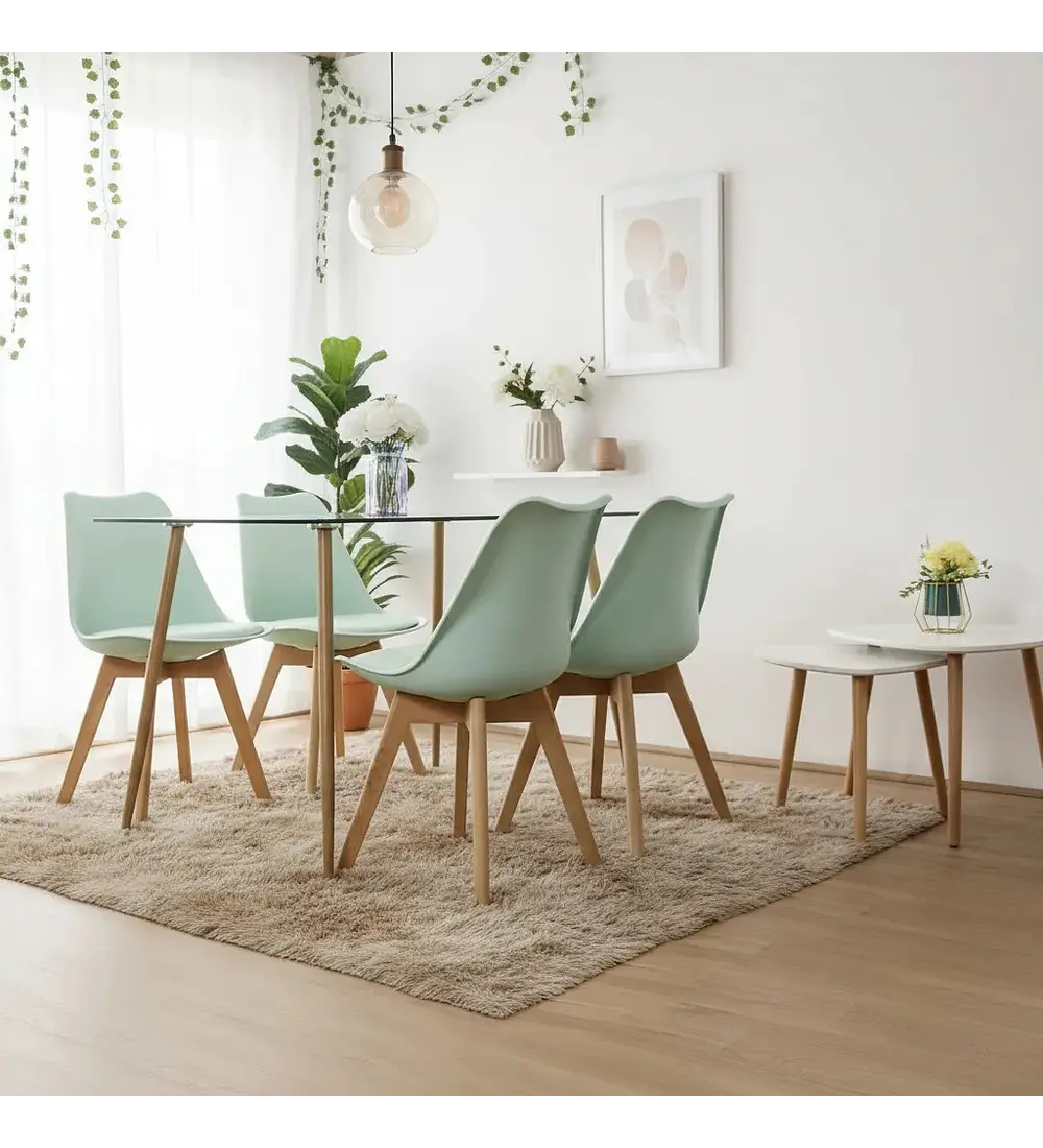 Comedor Rubi 120x80cms + 4 Sillas Tulip 