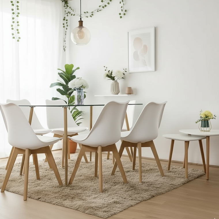 Comedor Rubi 120x80cms + 6 Sillas Tulip 1