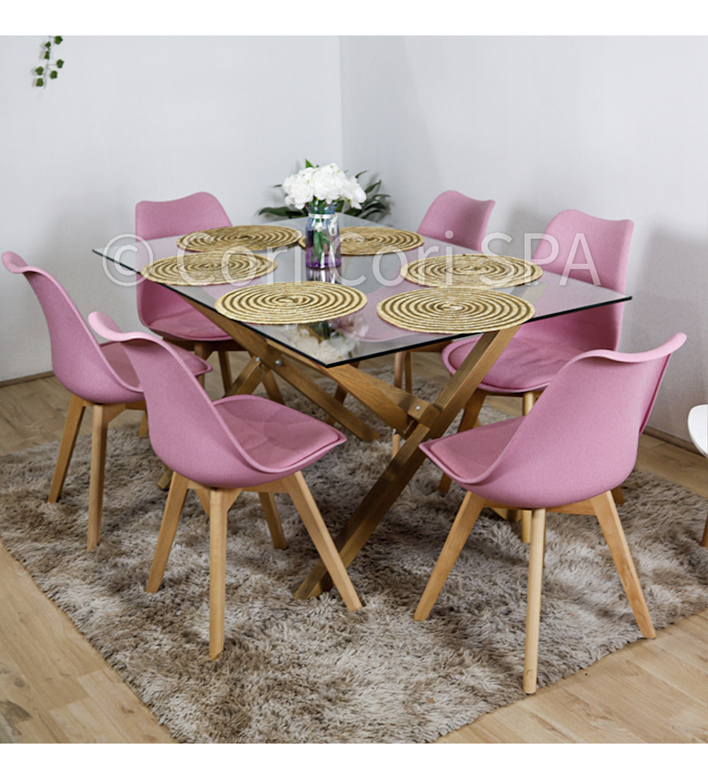 Comedor Medlock 130 x 80cm + 6 Sillas Tulip