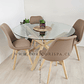 Comedor Warwick 120cms + 4 Sillas Tulip Lino - Miniatura 3