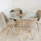Comedor Warwick 120cms + 4 Sillas Tulip Lino - Miniatura 1