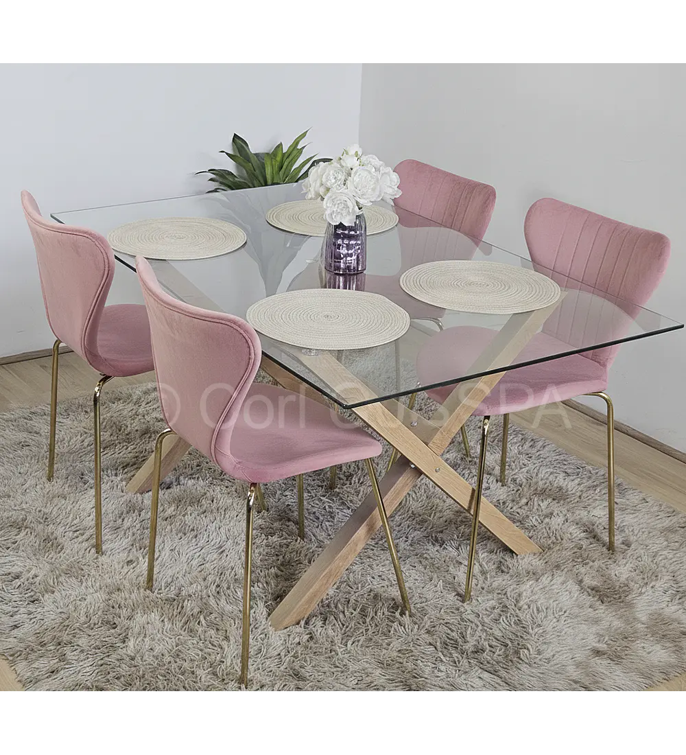 Comedor Medlock 140 x 90cm+ 4 Sillas Corazón