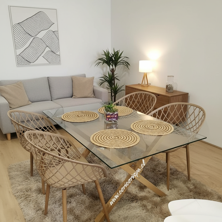 Comedor Medlock 120 x 80cm + 4 Butacas Mesh  12