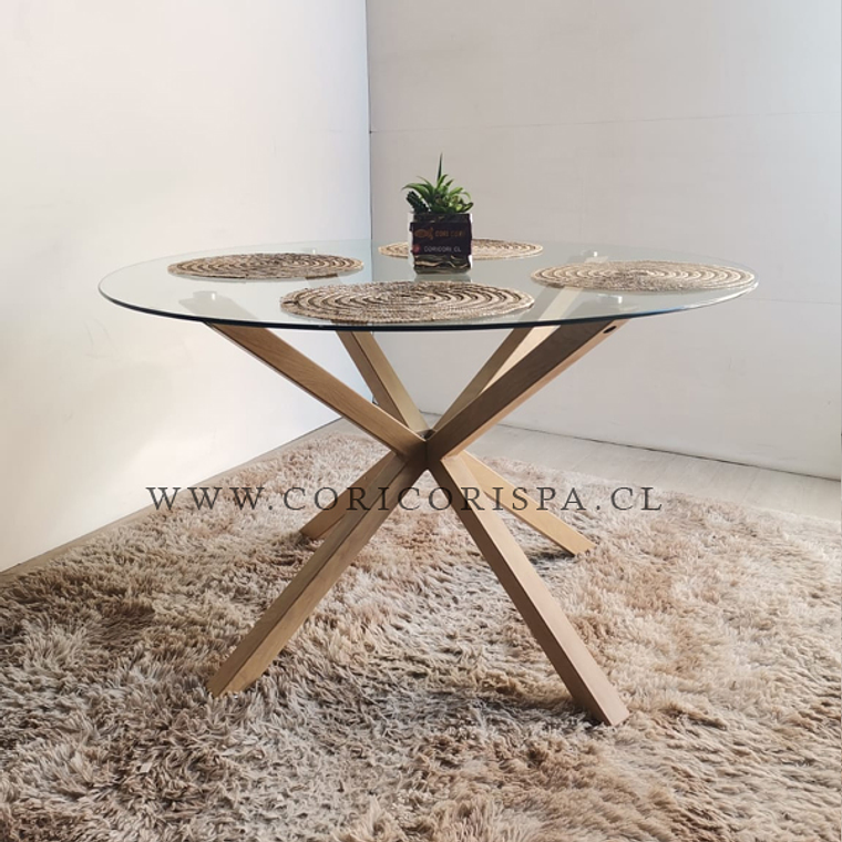 Comedor Warwick 120cm + 4 Sillas Capitonne Top Wood 4