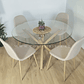 Comedor Warwick 100cm + 4 Sillas Scoop Lino - Miniatura 5