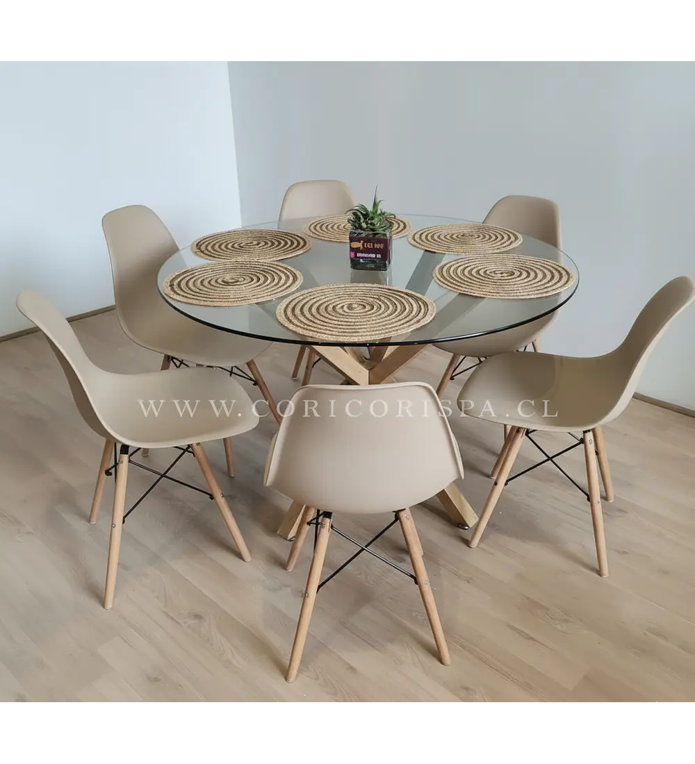 Comedor Warwick  120cm + 6 Sillas Eames