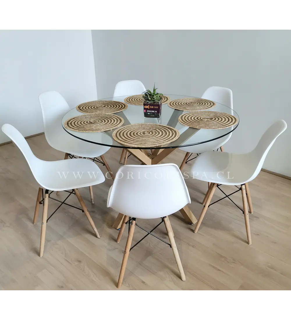 Comedor Warwick  120cm + 6 Sillas Eames