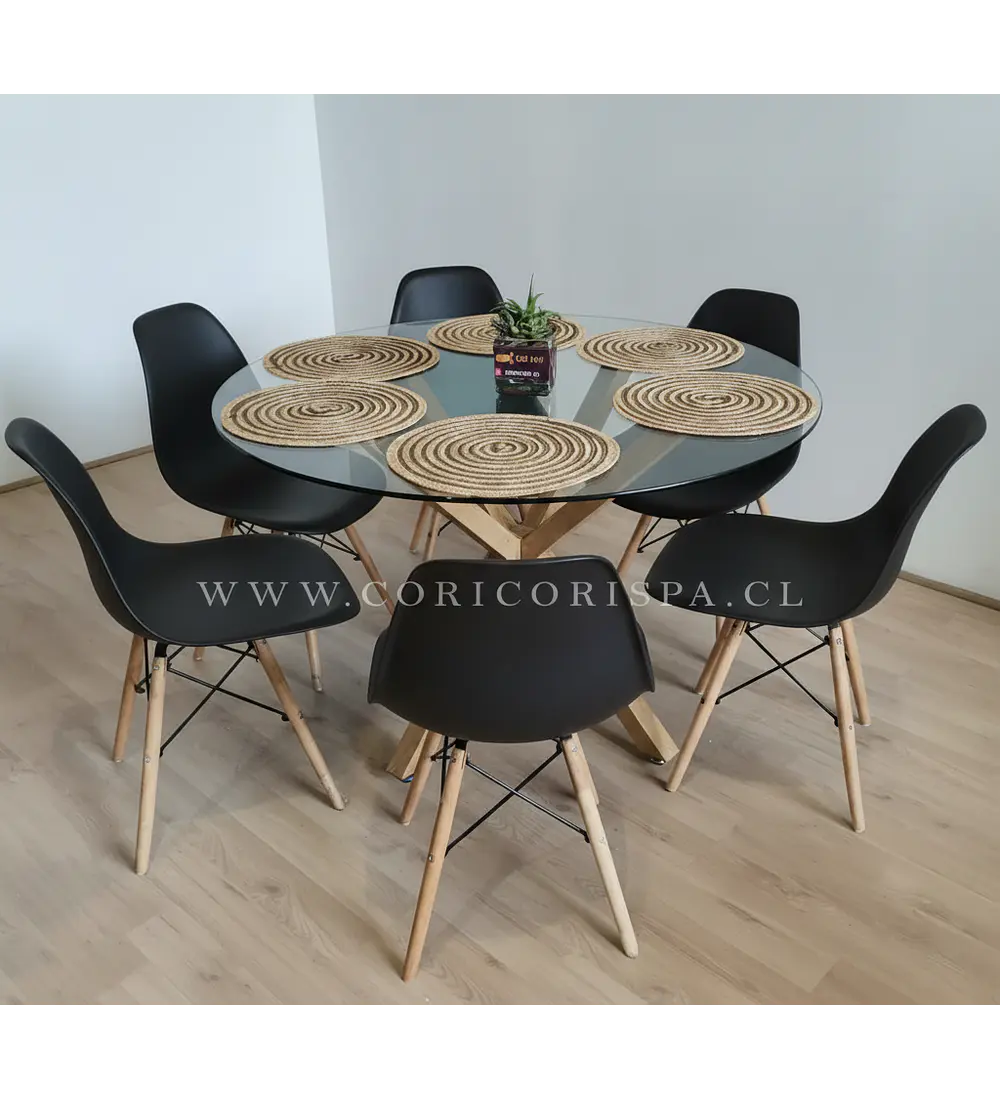 Comedor Warwick  120cm + 6 Sillas Eames