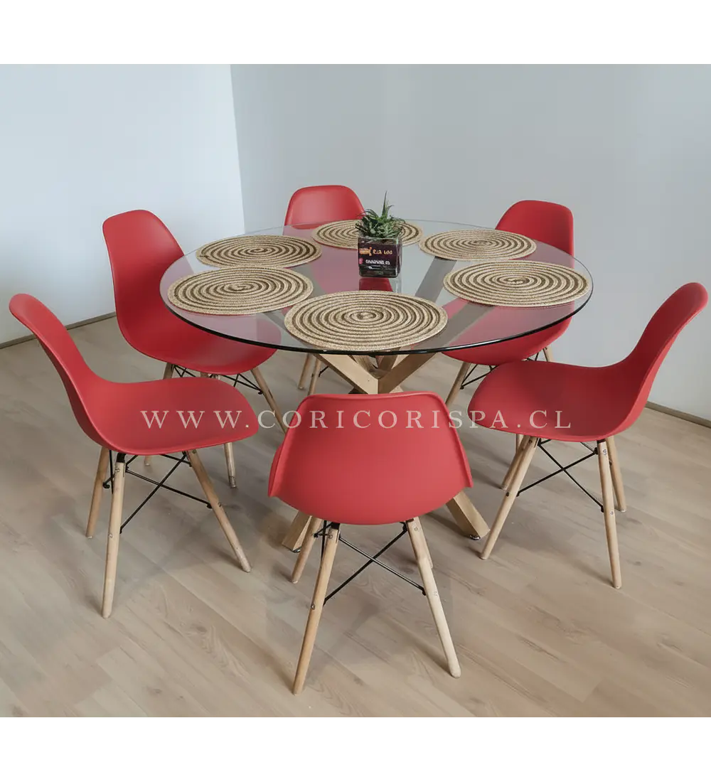 Comedor Warwick  120cm + 6 Sillas Eames