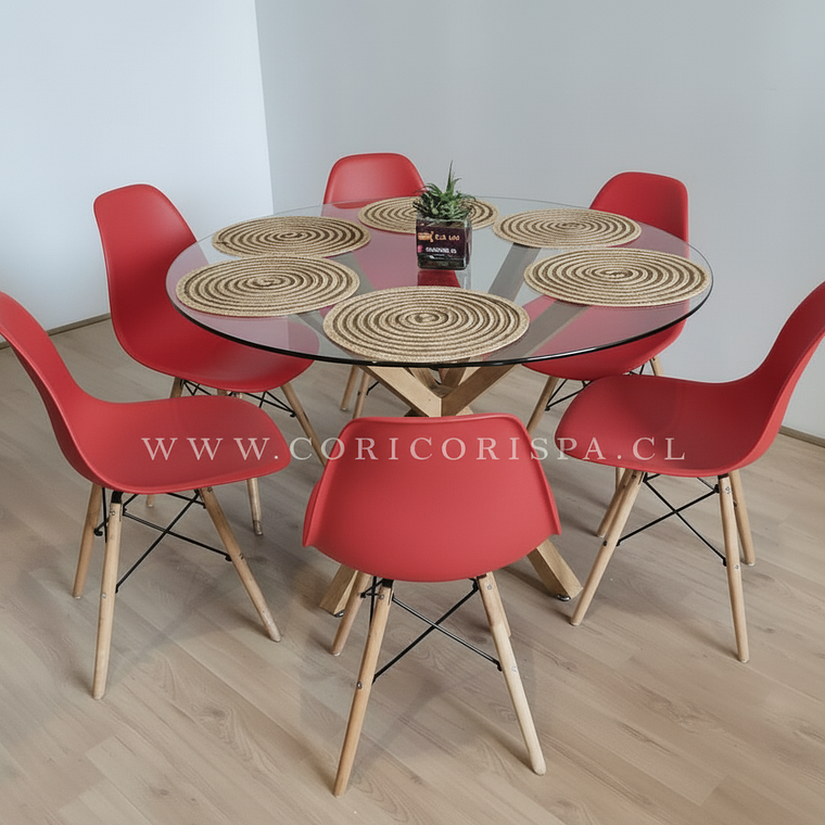 Comedor Warwick  120cm + 6 Sillas Eames 6