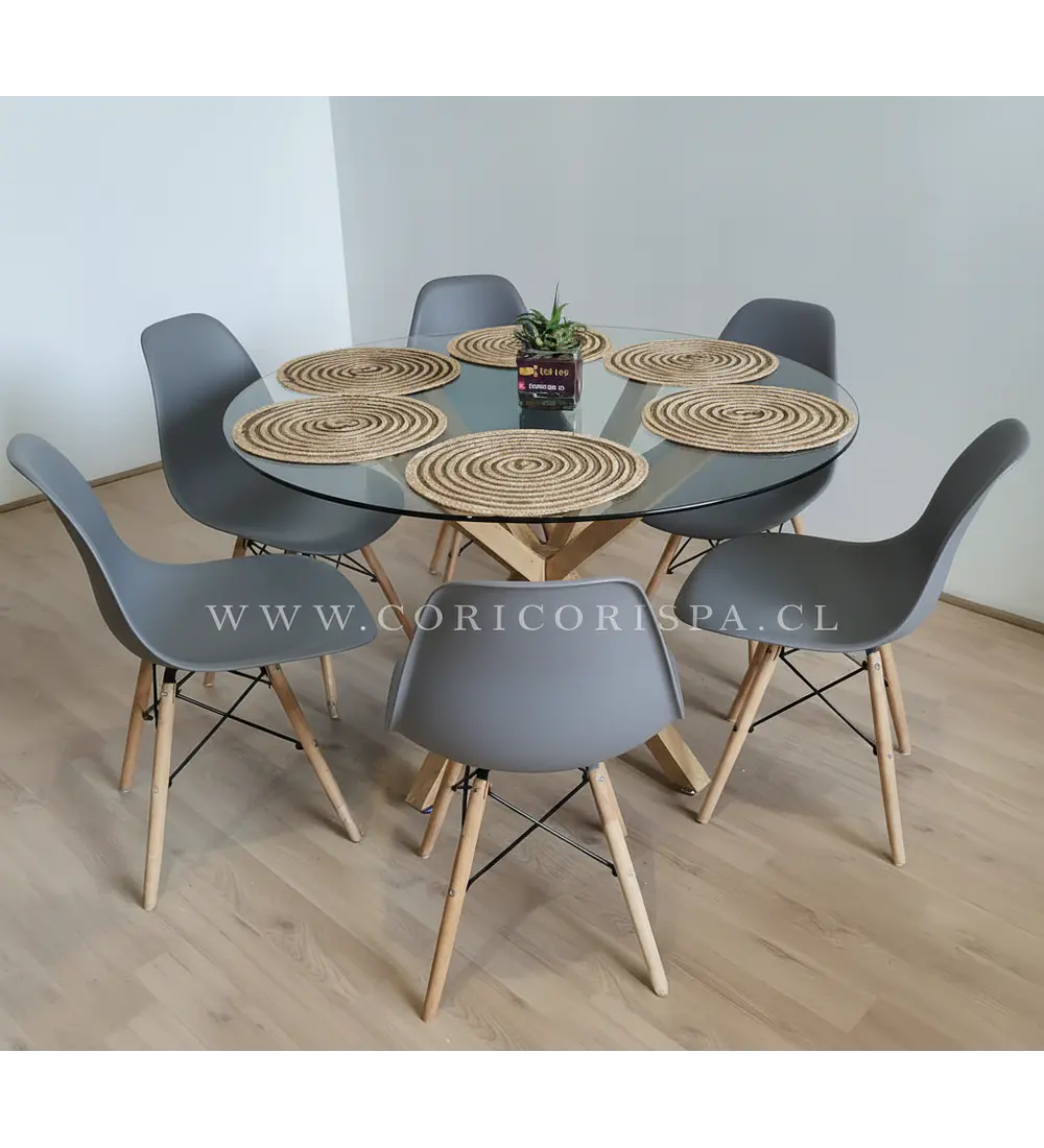 Comedor Warwick  120cm + 6 Sillas Eames