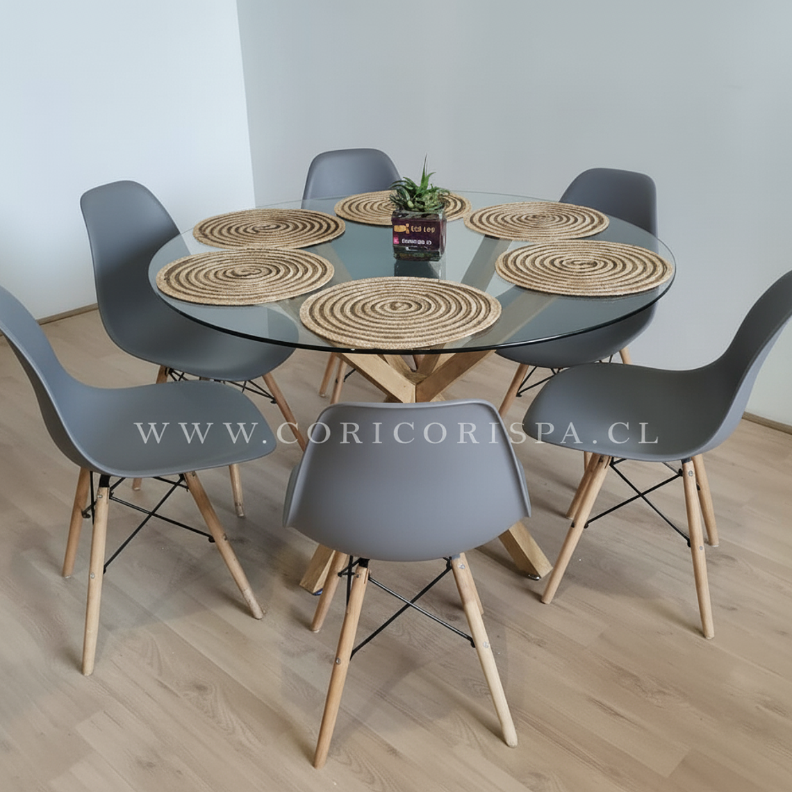 Comedor Warwick  120cm + 6 Sillas Eames 7