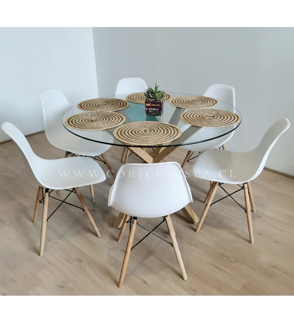 Comedor Warwick  120cm + 6 Sillas Eames