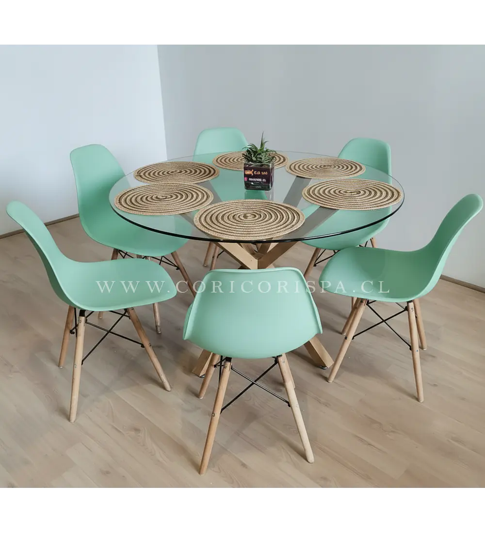 Comedor Warwick  120cm + 6 Sillas Eames