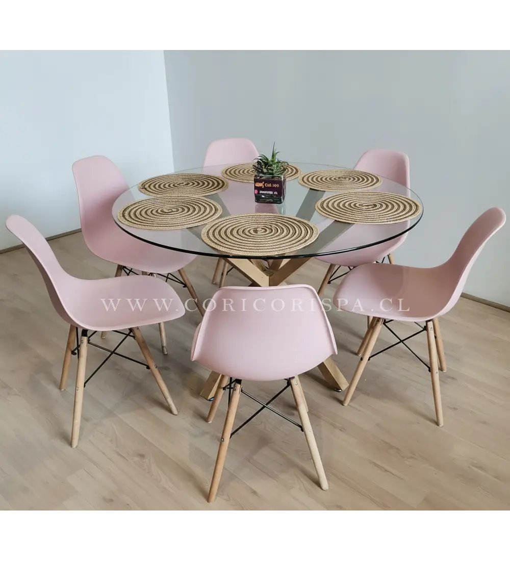 Comedor Warwick  120cm + 6 Sillas Eames