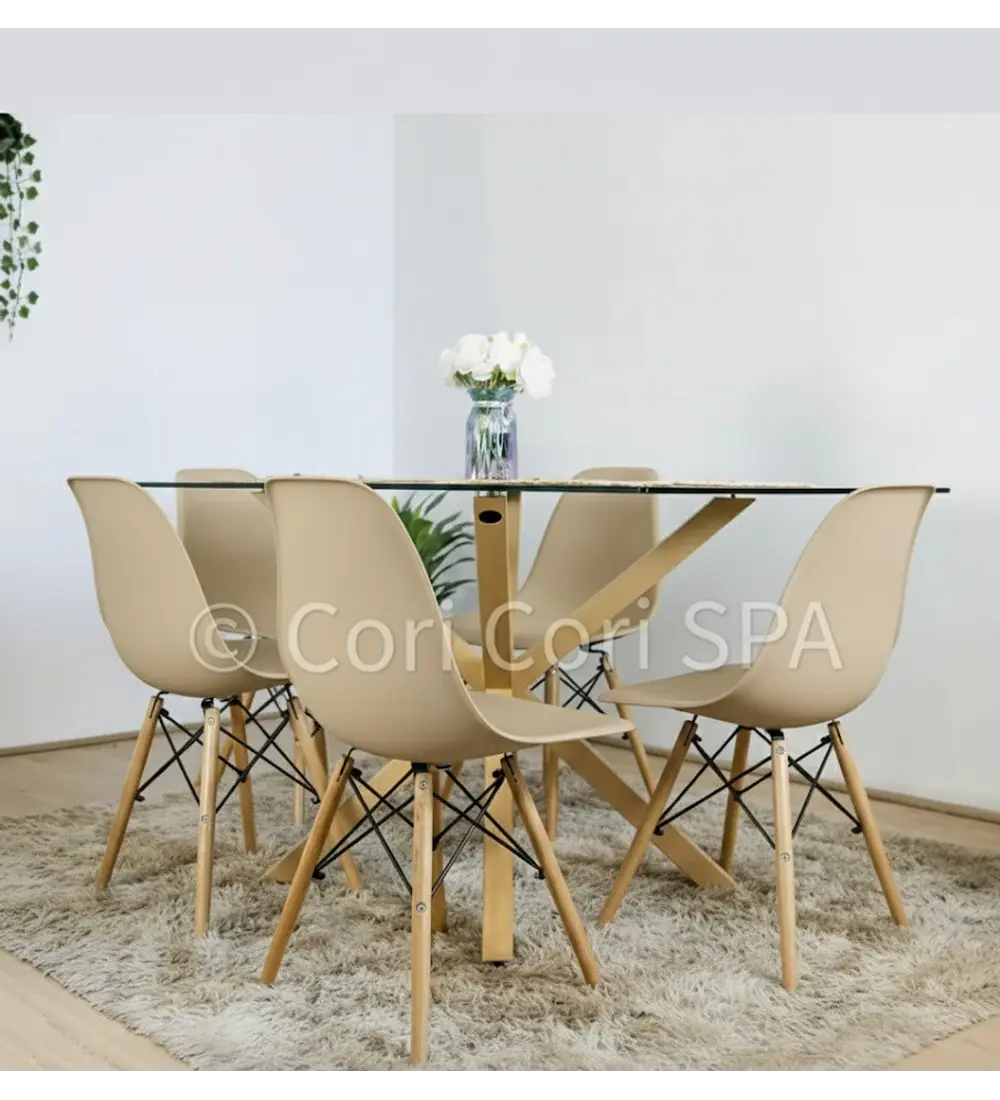 Comedor Madrid 140x80cms + 6 Sillas Eames