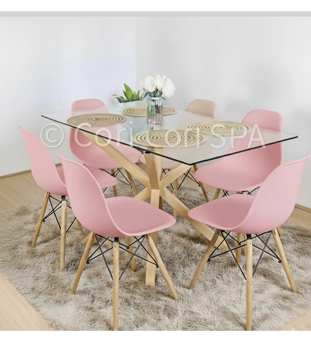 Comedor Madrid 140x80cms + 6 Sillas Eames